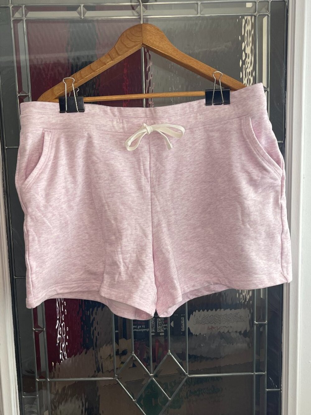 32 Degrees Cool Womens Pink Workout Shorts Sz XXL Pockets Drawstring Gym Yoga